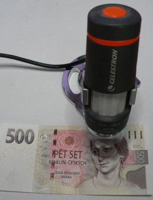 USB mikroskop, zvětšení 10x - 150x, možnost v programu měření rozměru na 0,1 mm, možnost focení i točení krátkého videa